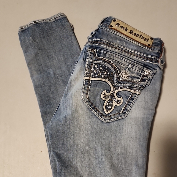 Rock Revival Women's Light Blue Skinny Jeans - Picture 1 of 13